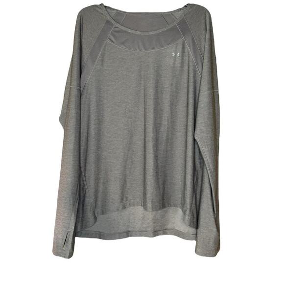 Under Armour Grey Long Sleeve Crew Neck Active Tee Mesh Details - Picture 1 of 5